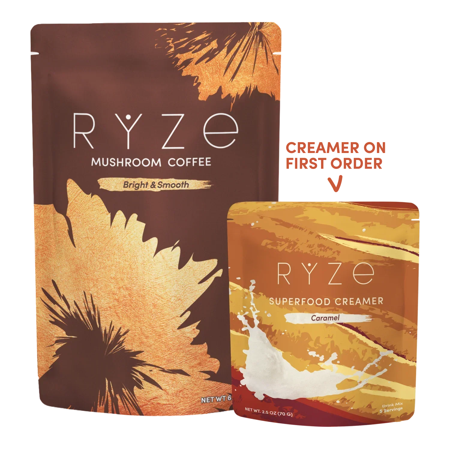 Mushroom Coffee + Caramel Creamer Set A7