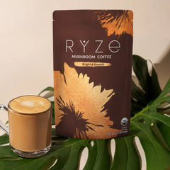 RYZE Mushroom Coffee — Organic Instant Coffee with Cordyceps & Reishi, 30 Servings F9
