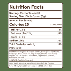 RYZE Mushroom Matcha — Organic Instant Matcha Latte with Lion's Mane & King Trumpet, 30 Servings X5