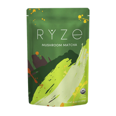 RYZE Mushroom Matcha — Organic Instant Matcha Latte with Lion's Mane & King Trumpet, 30 Servings X5