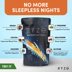 RYZE Hot Cocoa - with 6 Sleep Superfoods to Help Fall Asleep and Stay Asleep T7