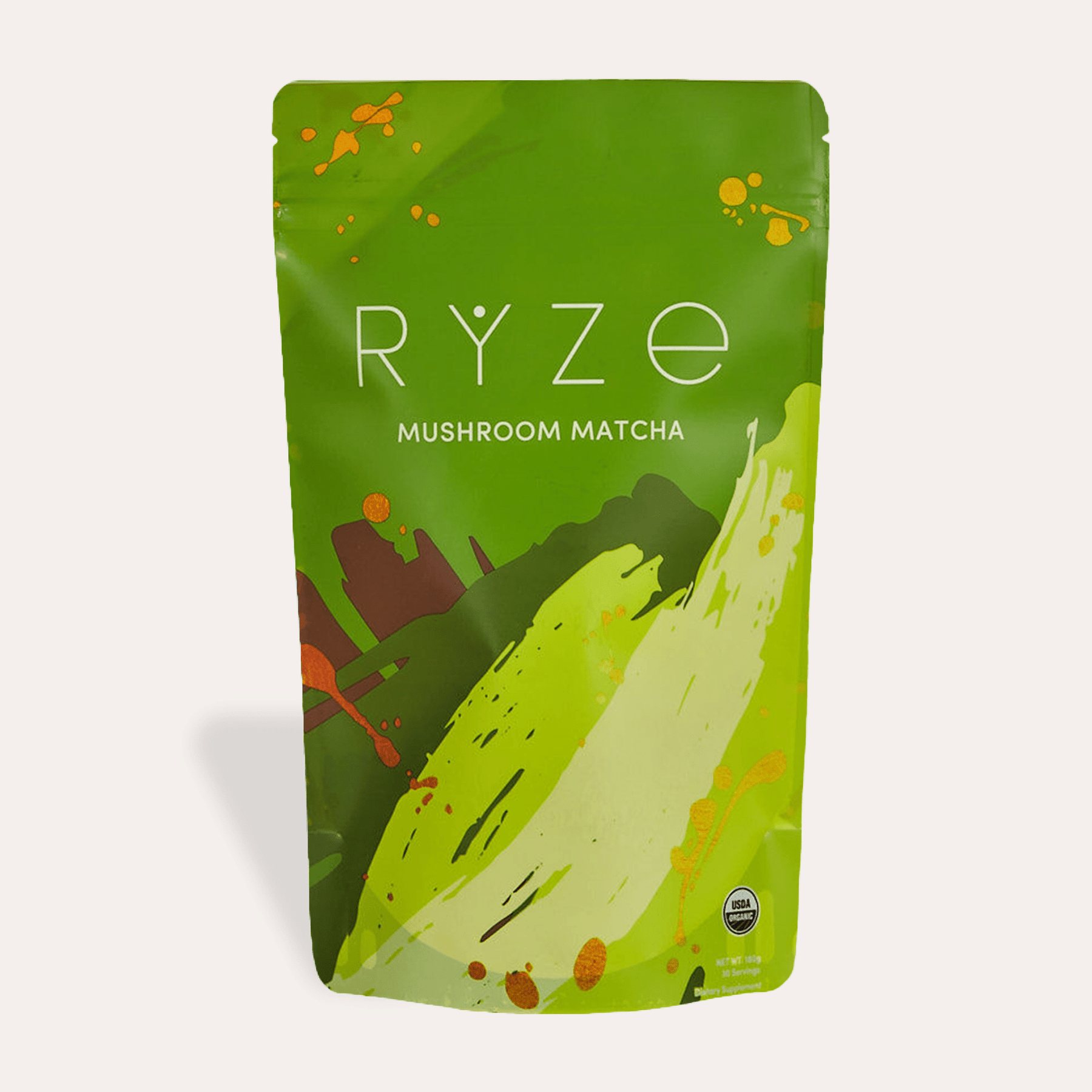 RYZE Mushroom Matcha - with 6 Organic Adaptogenic Mushrooms Grown In USA and Ceremonial-Grade Japanese Matcha G5