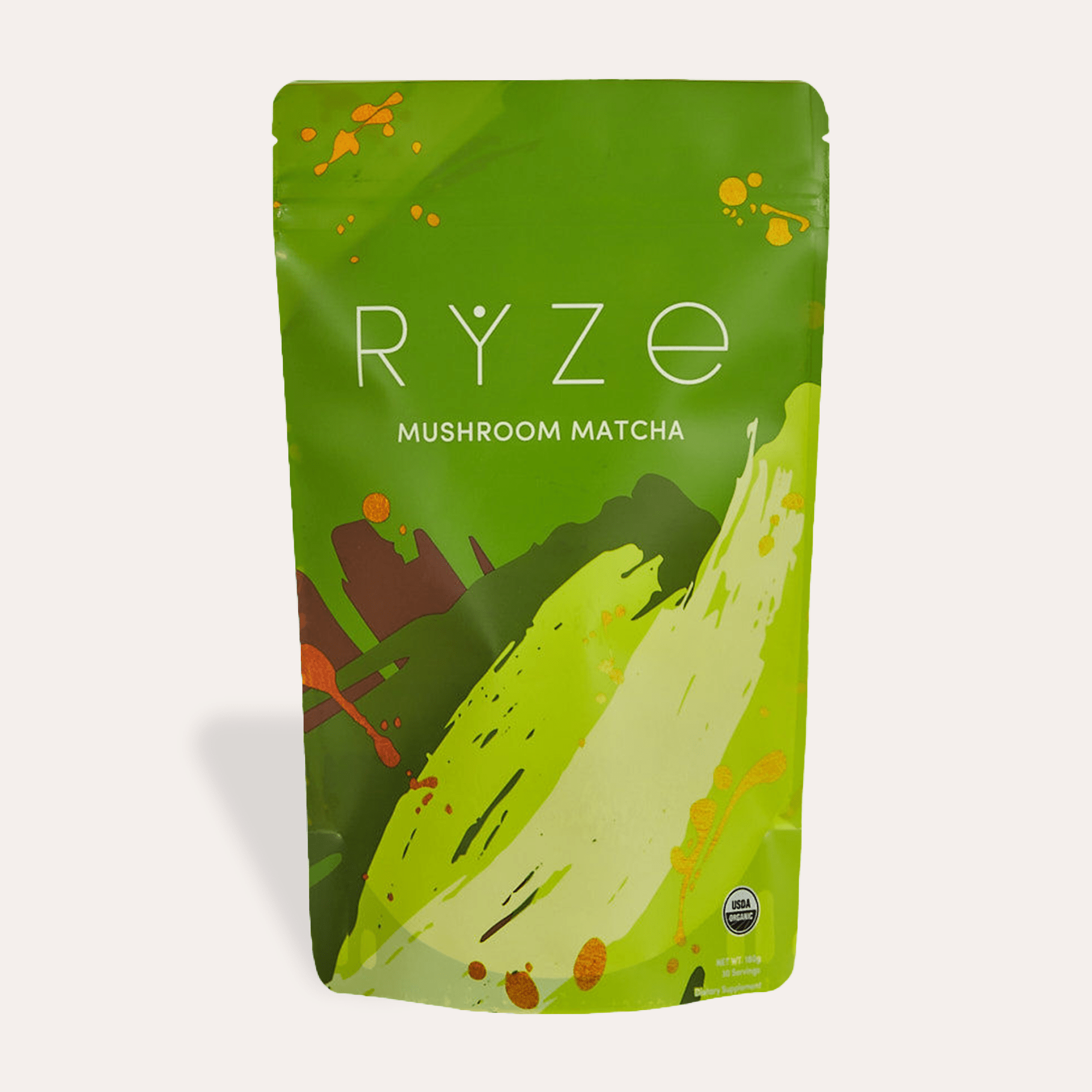 RYZE Mushroom Matcha - with 6 Organic Adaptogenic Mushrooms Grown In USA and Ceremonial-Grade Japanese Matcha G5