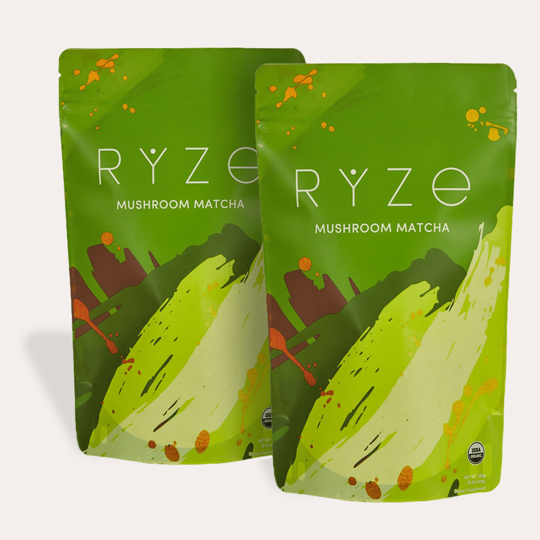 RYZE Mushroom Matcha - with 6 Organic Adaptogenic Mushrooms Grown In USA and Ceremonial-Grade Japanese Matcha G5